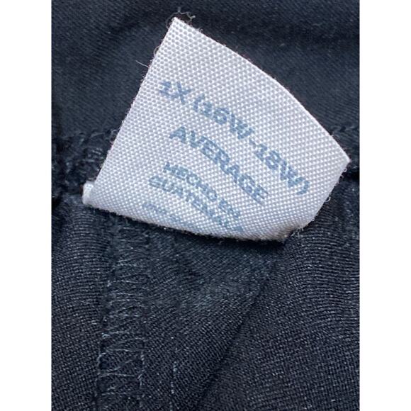 Terry & Sky Women's Black Pull On High Rise Elastic Straight Trousers Pants 1X - Picture 5 of 6